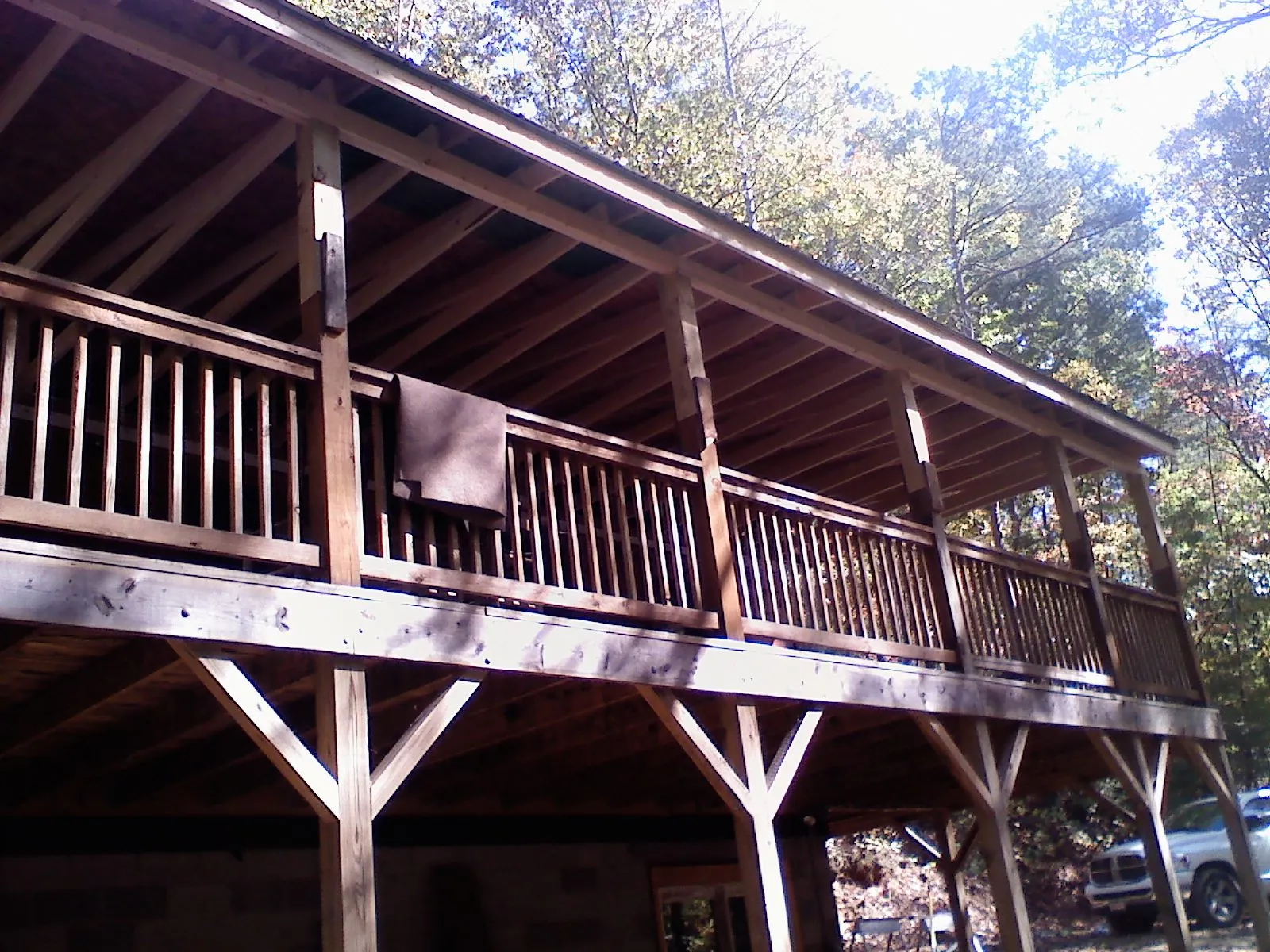 Timber framing under a new elevated porch and deck — Roof Leak Repair in Naselle by Roofing Brothers
